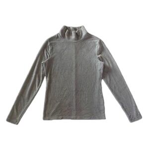 Everlane Velour Mock Turtle NeckTop Size Small Silvery Soft Gray